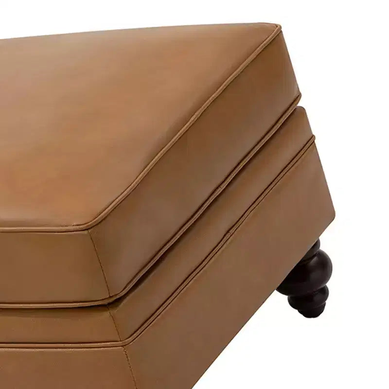 Repose-pieds en cuir véritable contemporain de 26,5 po de largeur pour salon|
