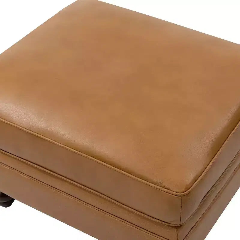 Repose-pieds en cuir véritable contemporain de 26,5 po de largeur pour salon|