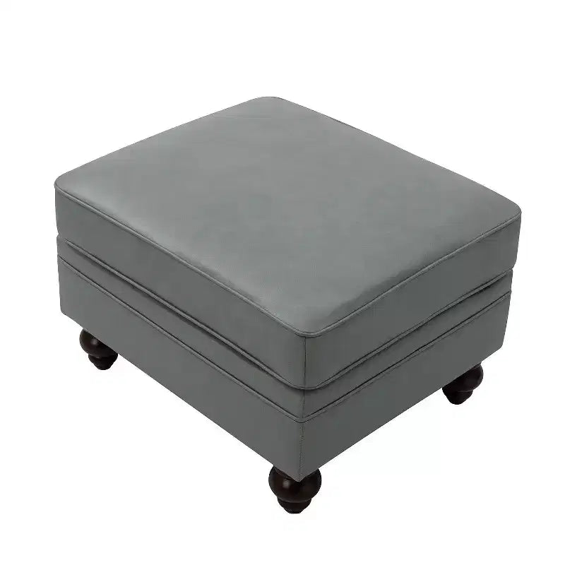 Repose-pieds en cuir véritable contemporain de 26,5 po de largeur pour salon|