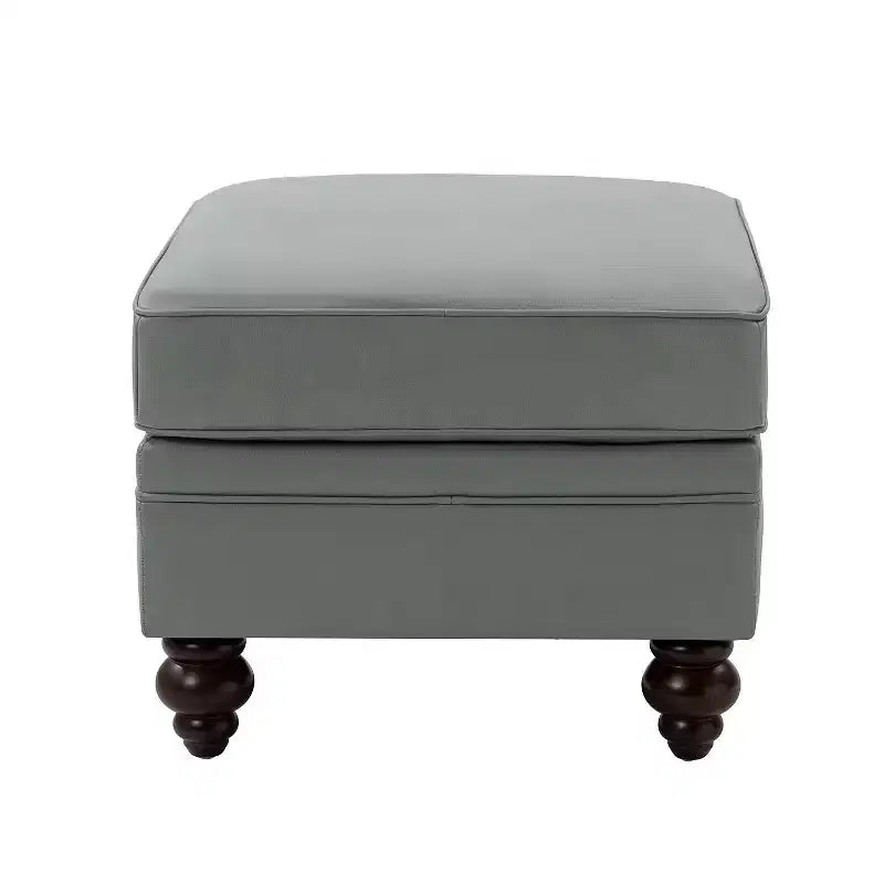 Repose-pieds en cuir véritable contemporain de 26,5 po de largeur pour salon|