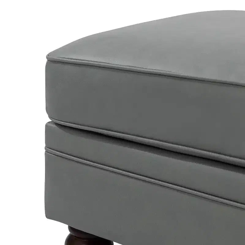 Repose-pieds en cuir véritable contemporain de 26,5 po de largeur pour salon|
