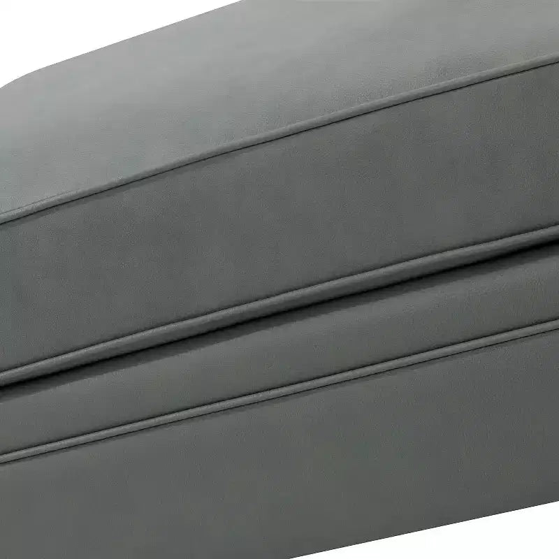 Repose-pieds en cuir véritable contemporain de 26,5 po de largeur pour salon|