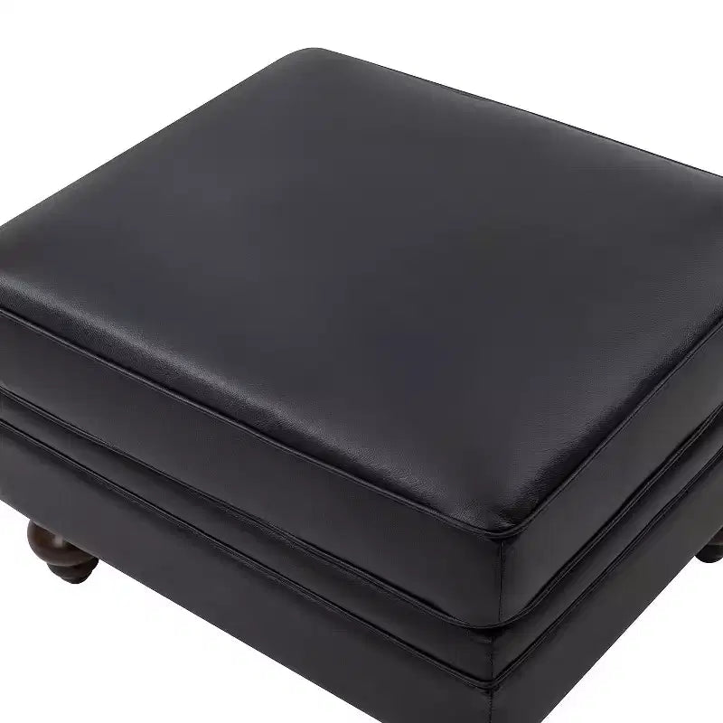 Repose-pieds en cuir véritable contemporain de 26,5 po de largeur pour salon|