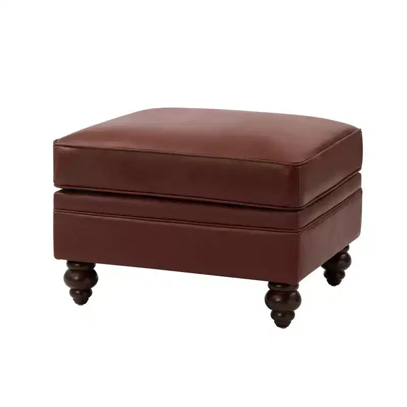 Repose-pieds en cuir véritable contemporain de 26,5 po de largeur pour salon|