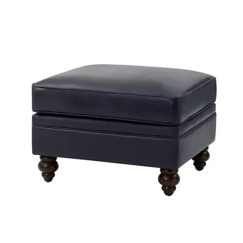 Repose-pieds en cuir véritable contemporain de 26,5 po de largeur pour salon|