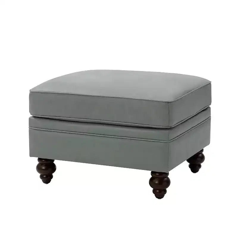 Repose-pieds en cuir véritable contemporain de 26,5 po de largeur pour salon|